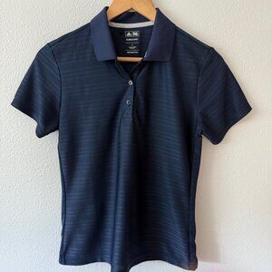Adidas‎ Climaool Navy Blue Striped  Golf Tennis Performance Polo Size Small